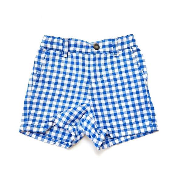 Janie & Jack 18-24 Months Blue Plaid Check Shorts Adjustable - Picture 1 of 3